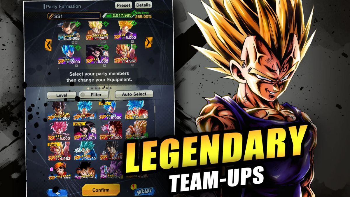 dragon ball legends game data characters